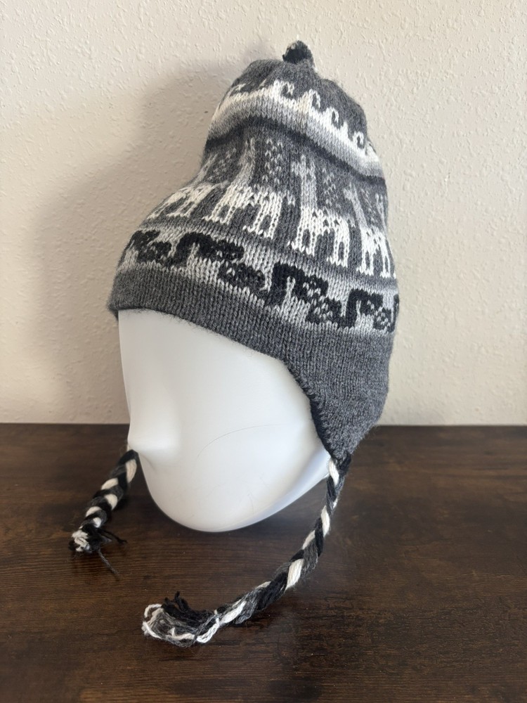 Peruvian Chullo Handmade Wool Beanie Cap Reversible