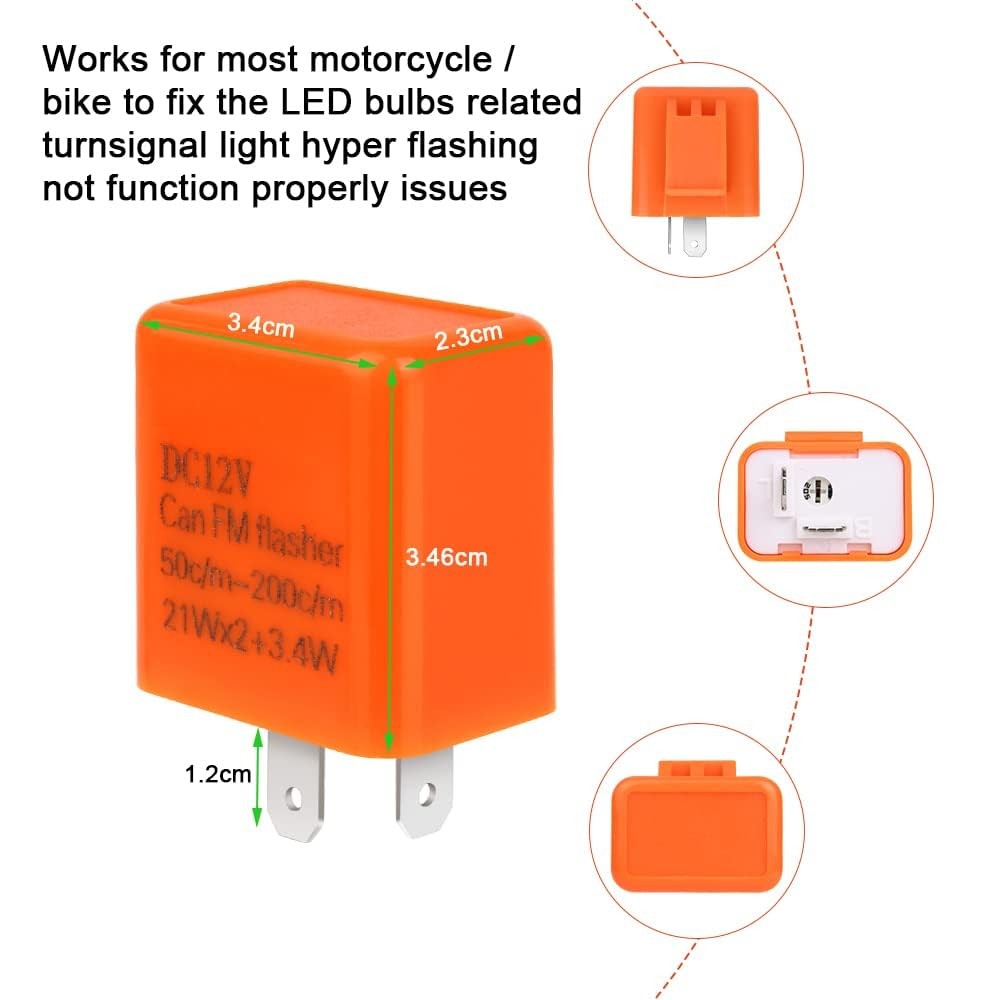 12V LED Flasher Relay 2-Pin Adjustable Turn Signal Indicator
