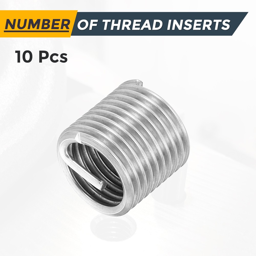 10pcs Wire Thread Inserts M18 x 2.5 x 1.5D Metric Helical Threaded Sleeve