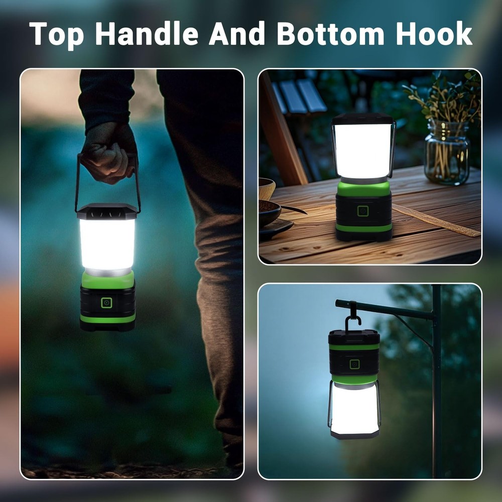 EXTRASTAR Camping Lantern, Lanterns for Power Outages, 2 Flash 1 pc, Green