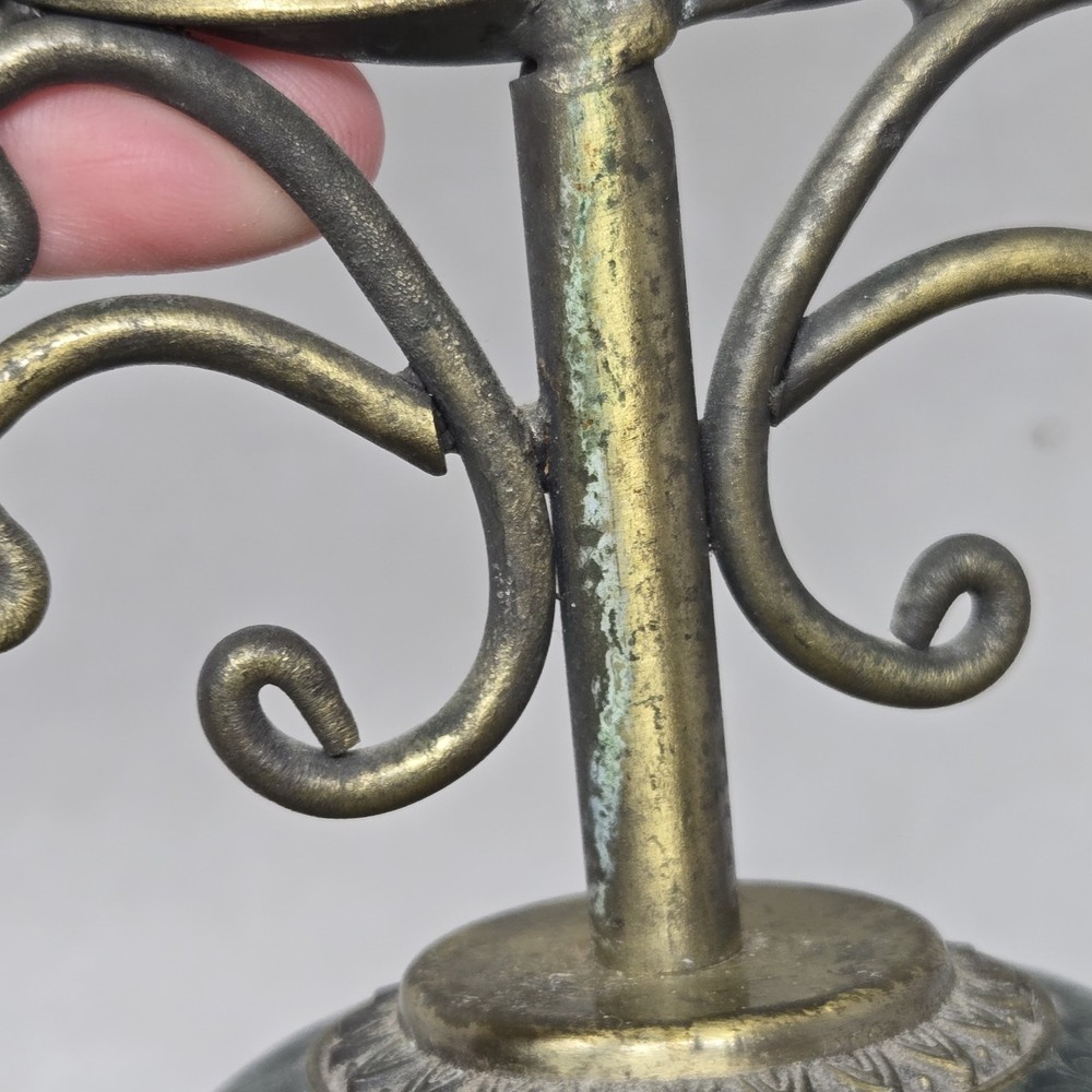 VTG Brass Tilting Vanity Mirror Table Mirror Standing Mirror Frame Rhinestones
