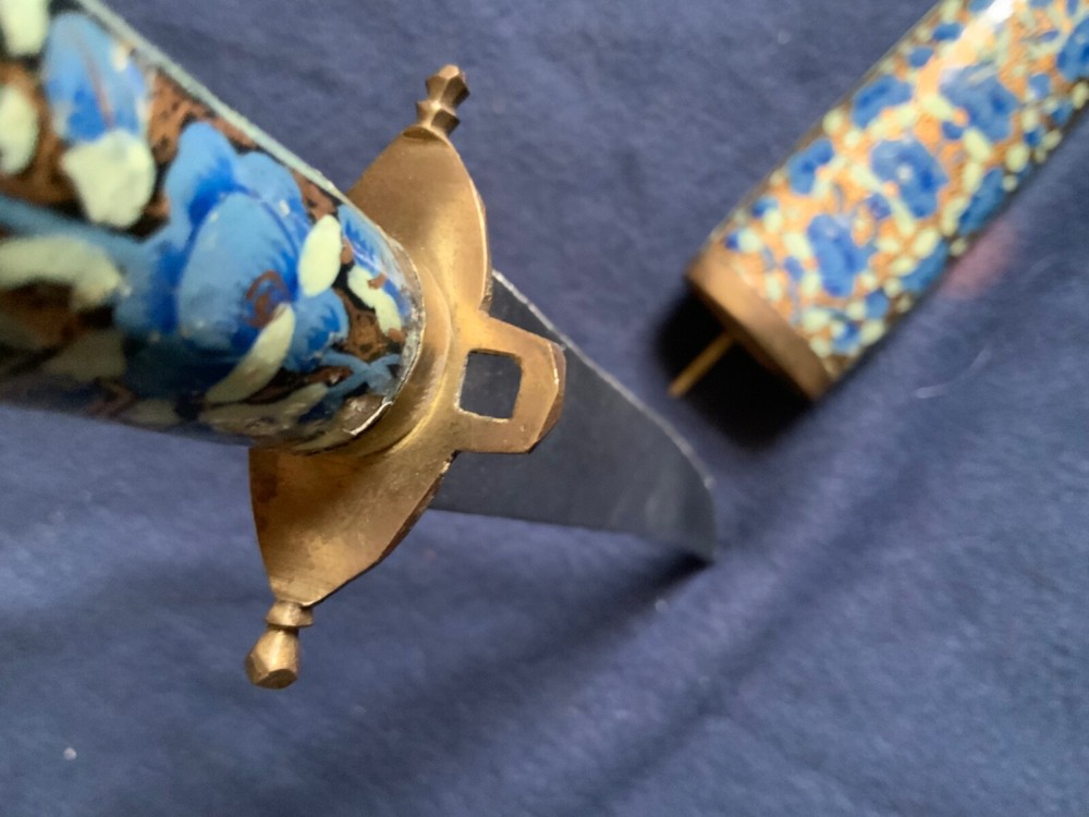 Vintage Dagger Knife with scabbard enamel