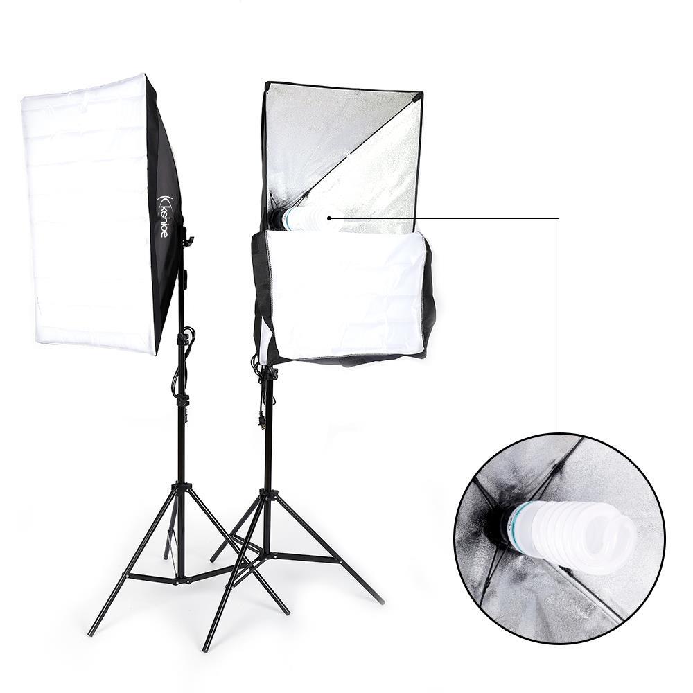 Kshioe K 2pcs Softbox Light Kit Studio Photography Continuous Lighting Stand Set