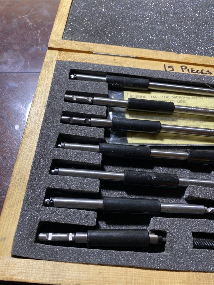 SPI Interchangeable Rod Inside Micrometer 2-12” 12-372-9 Complete