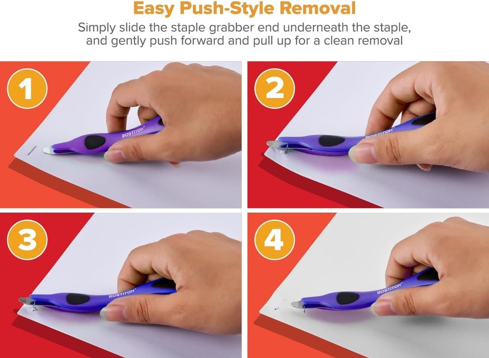 Bostitch Professional Magnetic Easy Staple Remover Tool - 3 Pack Neon...