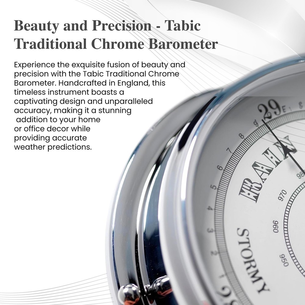 Mariner MkII Traditional Barometer Range Chrome - Classic White Dial