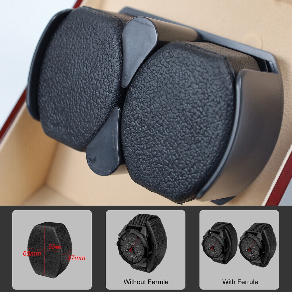 Automatic Rotation Watch Box 2 Watch Winder Storage Display Case Dual Watch Gift