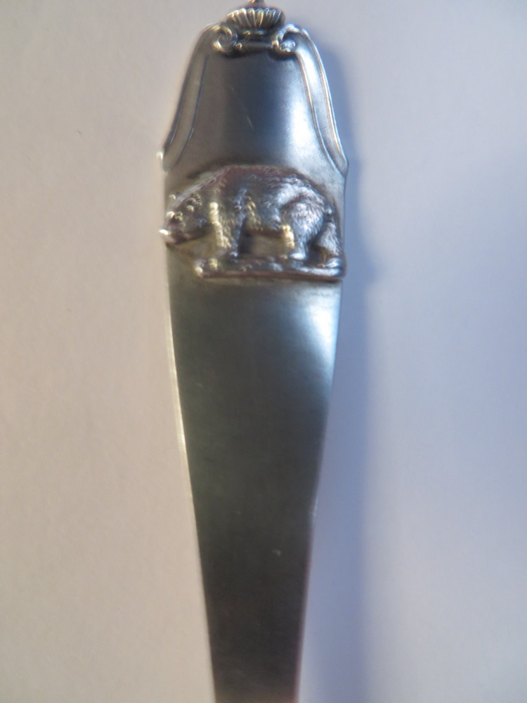 Robbins Bear Handle 5 5/8" Sterling Silver Souvenir Spoon