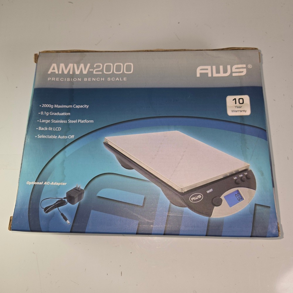 AWS AMW-2000 Precision Bench Scale 2000g Max Capacity 0.1g Graduation LCD