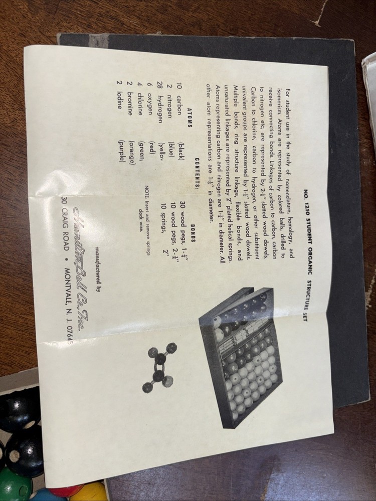 Molecular Model - Hamilton Bell - #1210 - Vintage 50’s 60’s – Space Age Science