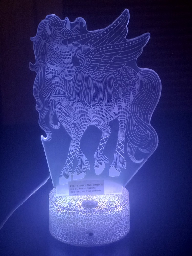 3D Lamp Illusion Unicorn