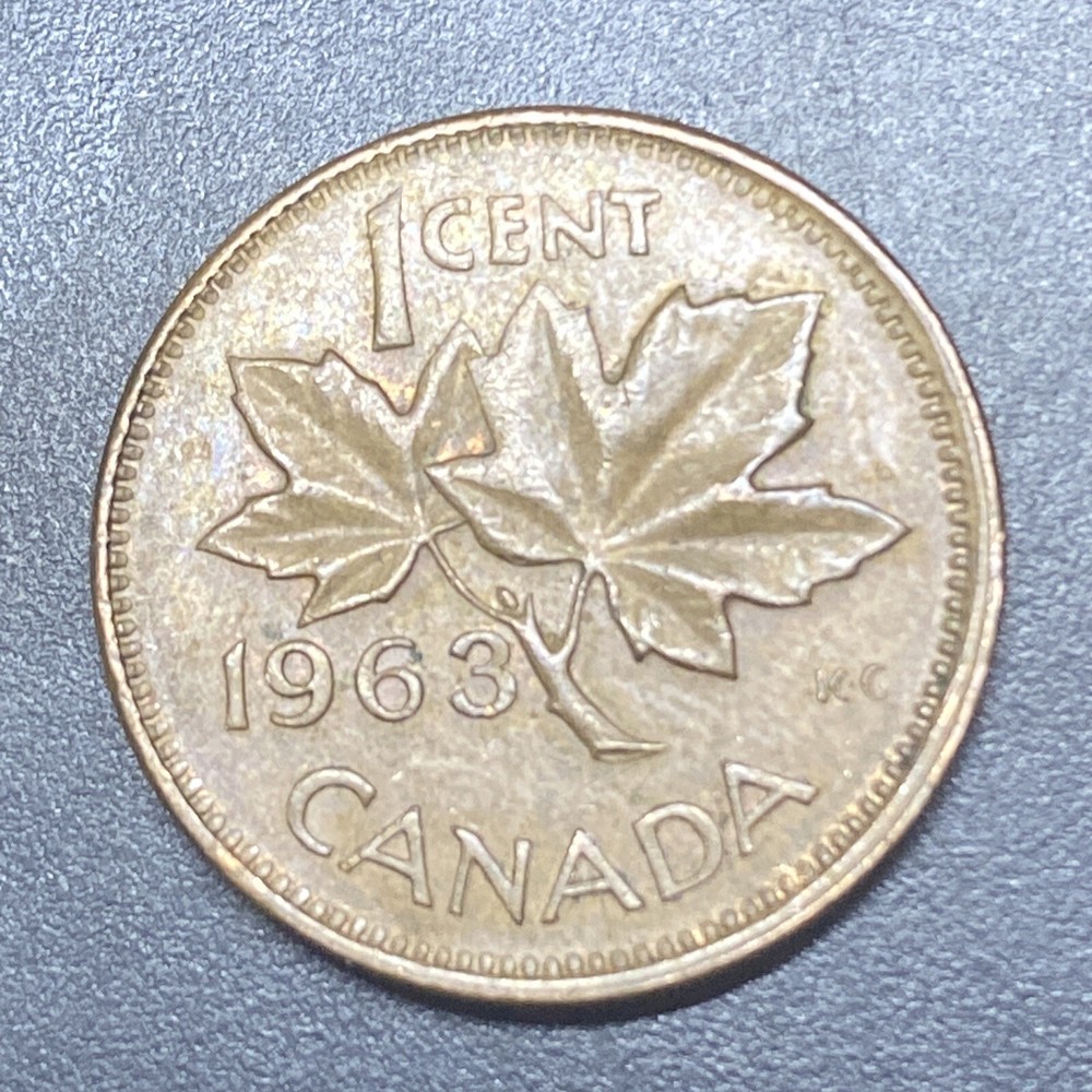 1963 Canada 1 Cent Good Condition Penny Coin