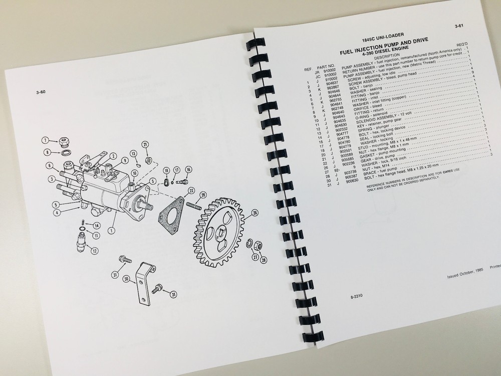 J I Case 1845C Uni Loader Parts And Operators Manual Catalog Skid Steer Assembly