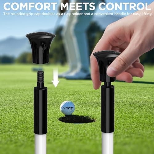 Golf Flagstick - Portable Design, Practice Putting 3ft White Flagpole-1 Pack
