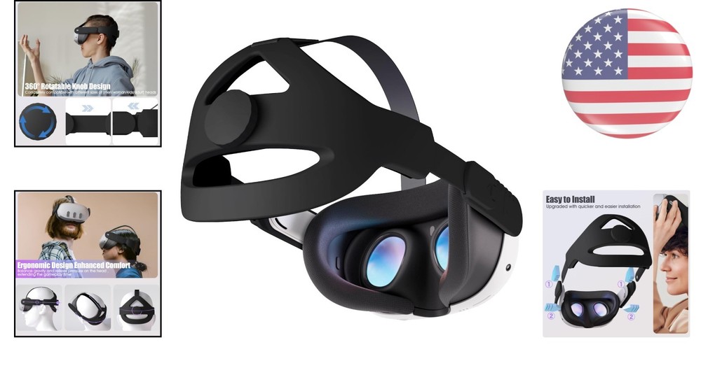 Comfort-Fit Adjustable Head Strap for Quest 3S/Quest 3/Quest 2 VR Experience