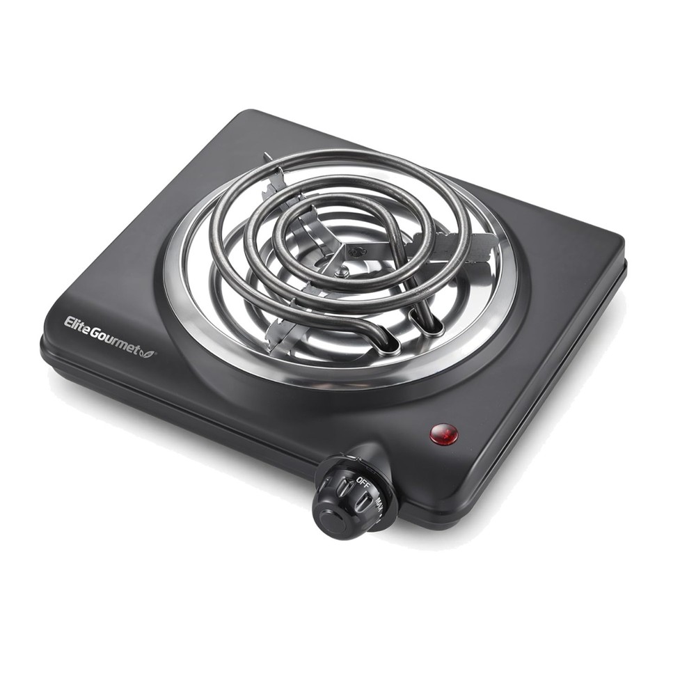 Portable Single Coiled Electric Burner - Easy Clean & Adjustable Heat Control