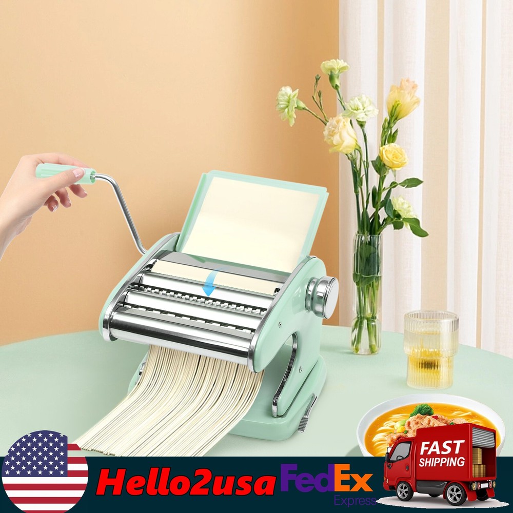 Manual Pasta Maker Machine 6 Adjustable Thickness Settings Lasagna/Dumpling Skin