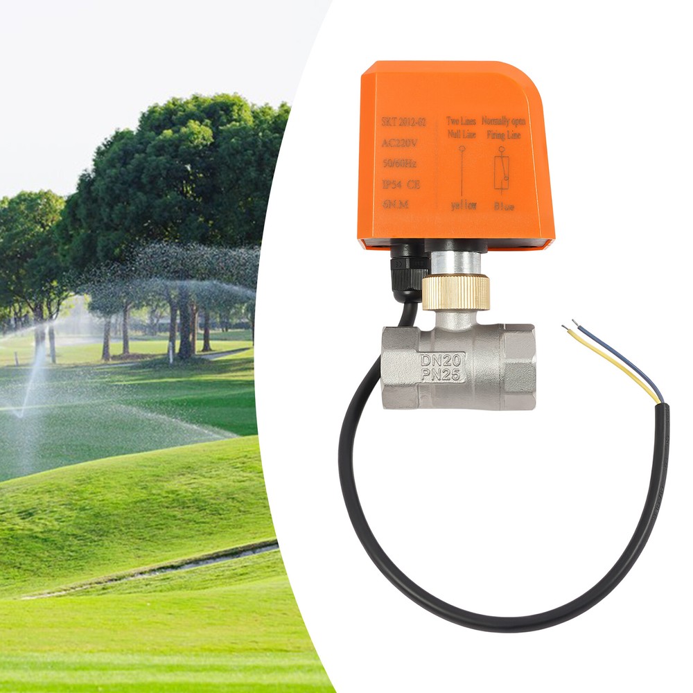 3/4'' Motorized Ball Valve, Normally Opened, Two-Way, 2-Wire Actuator, Stainless