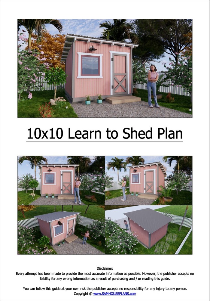 10x10 Learn to Shed Plan (PDF Plans and A4 Hard Copy)
