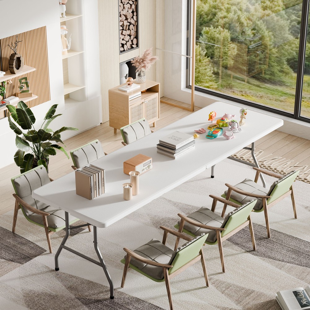 Portable Folding Table with Carrying Handle - Available in 8ft, 6ft, and 4ft