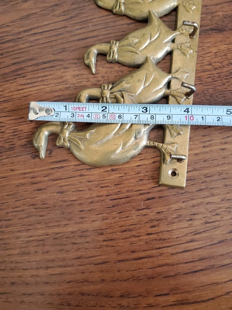 Vintage Upper Deck 1987 Solid Brass Goose Wall Hook Coat Rack Farmhouse Decor