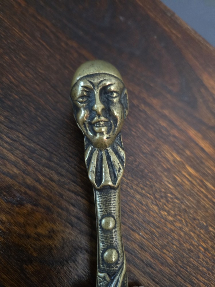 Vintage Solid Brass Clown Face Nutcracker, England