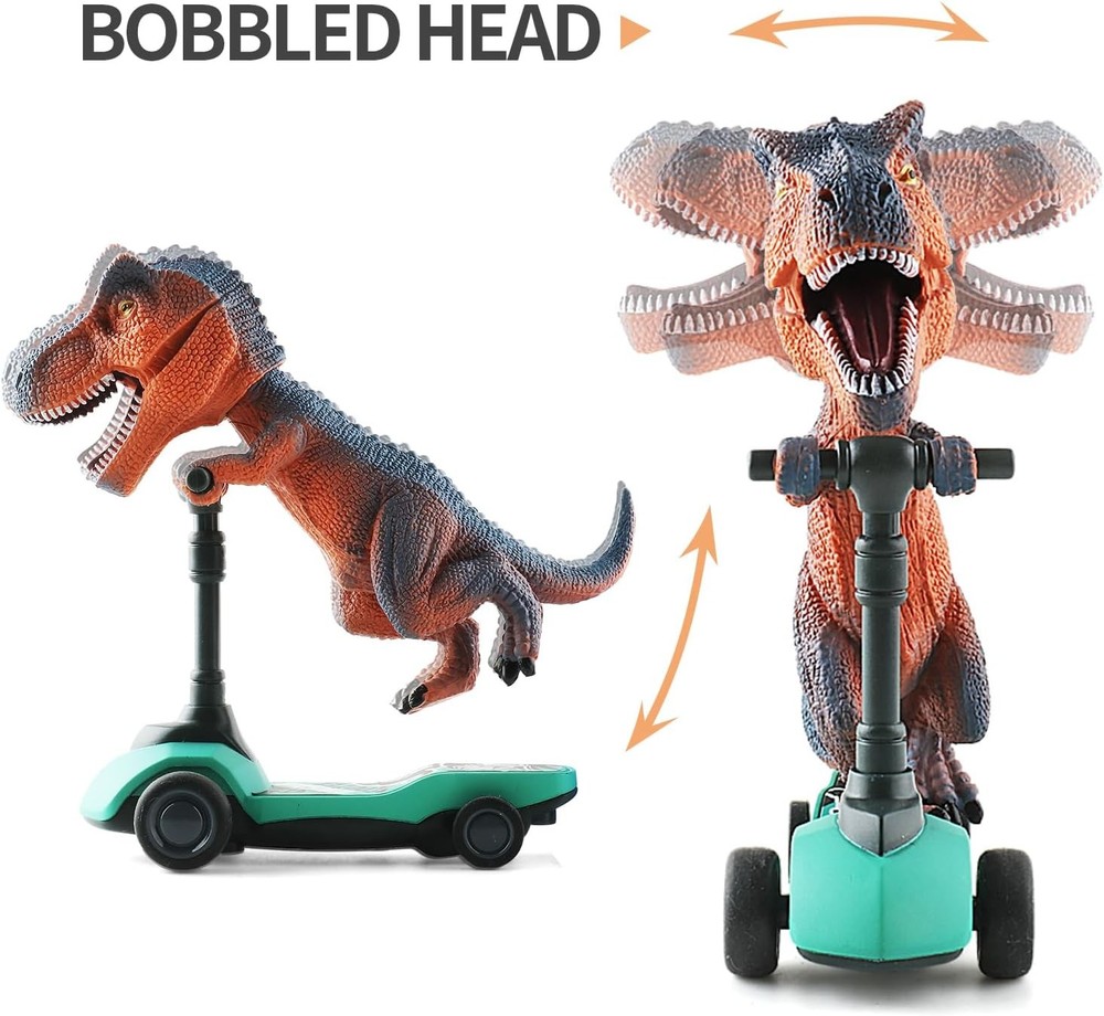 DINOBROS Dinosaur Pull Back Scooter Toys 4 Pack