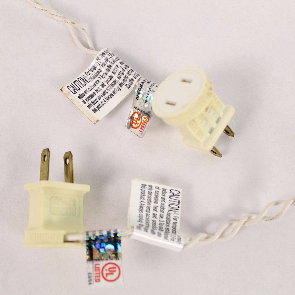 Lot of 2 Strands Multi Color White Wire Decorative String Lights Tested Working