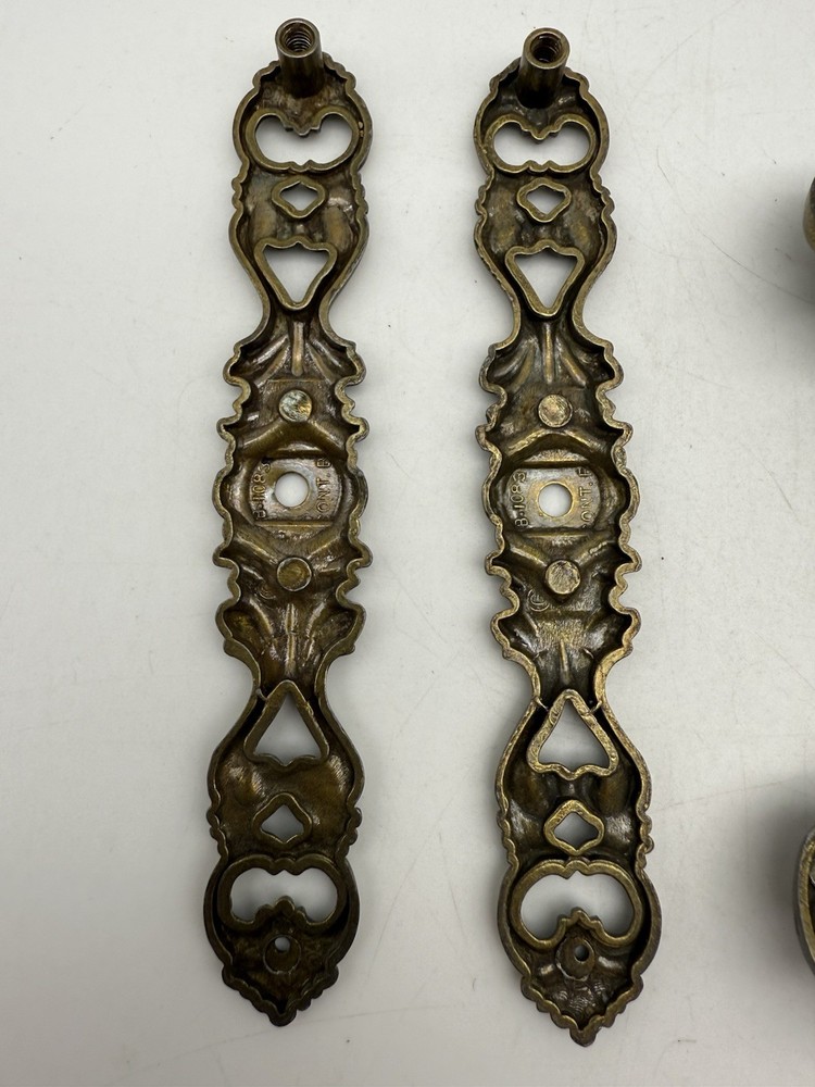 Vintage Brass Drawer Drop Bail Pull Handles MCM & Brass Scroll Drops