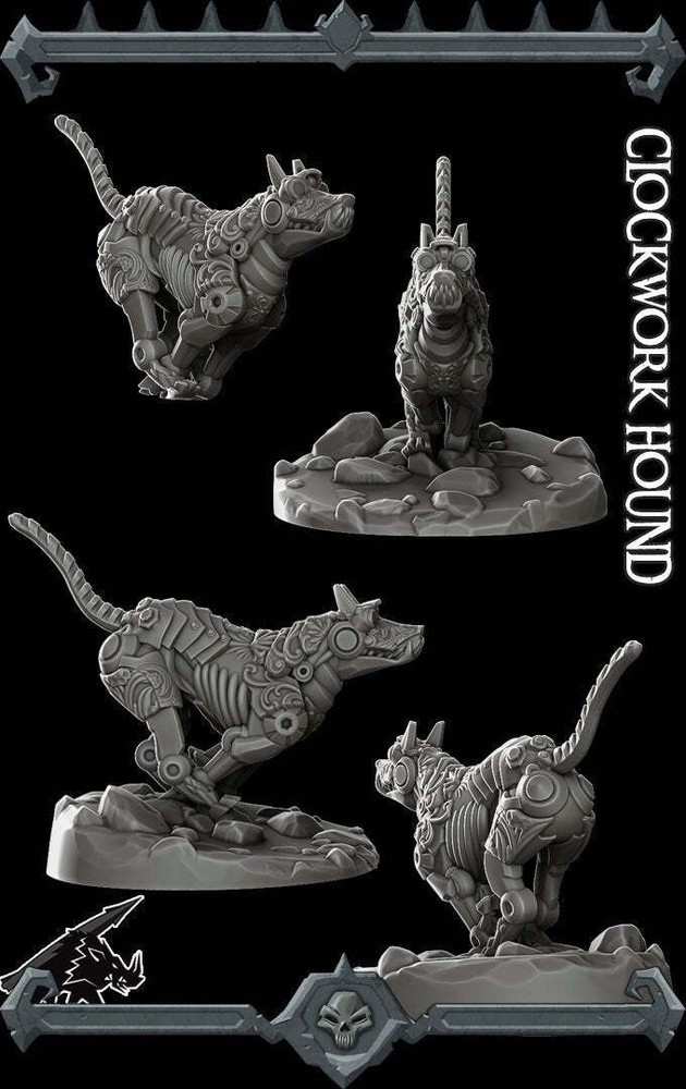 Clockwork Hound - Wargaming Miniatures Monster Rocket Pig Games D&D, DnD