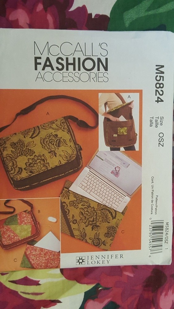 McCalls Pattern M5824 Bags Laptop Messenger Computer Briefcase UNCUT