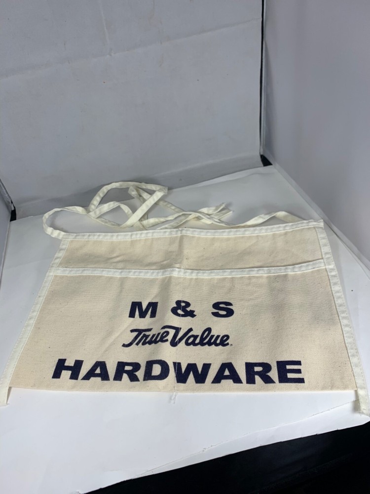 Vintage M & S TrueValue Hardware advertisement apron NOS
