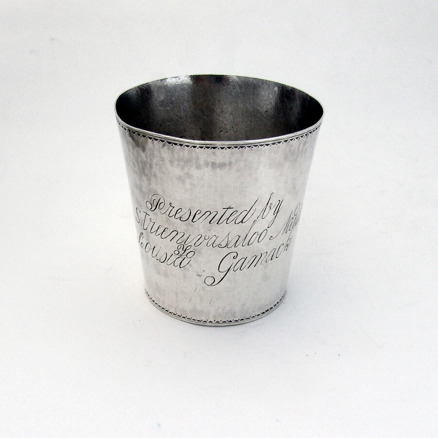 Indian Colonial Presentation Beaker Cup Sterling Silver 1880