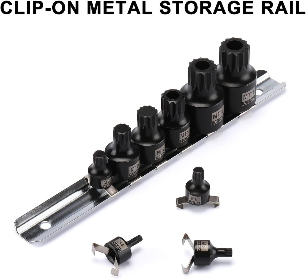 9PCS 1/4", 3/8", 1/2" Drive Low Profile Triple Square Bit Socket Set, Tamper-Pro
