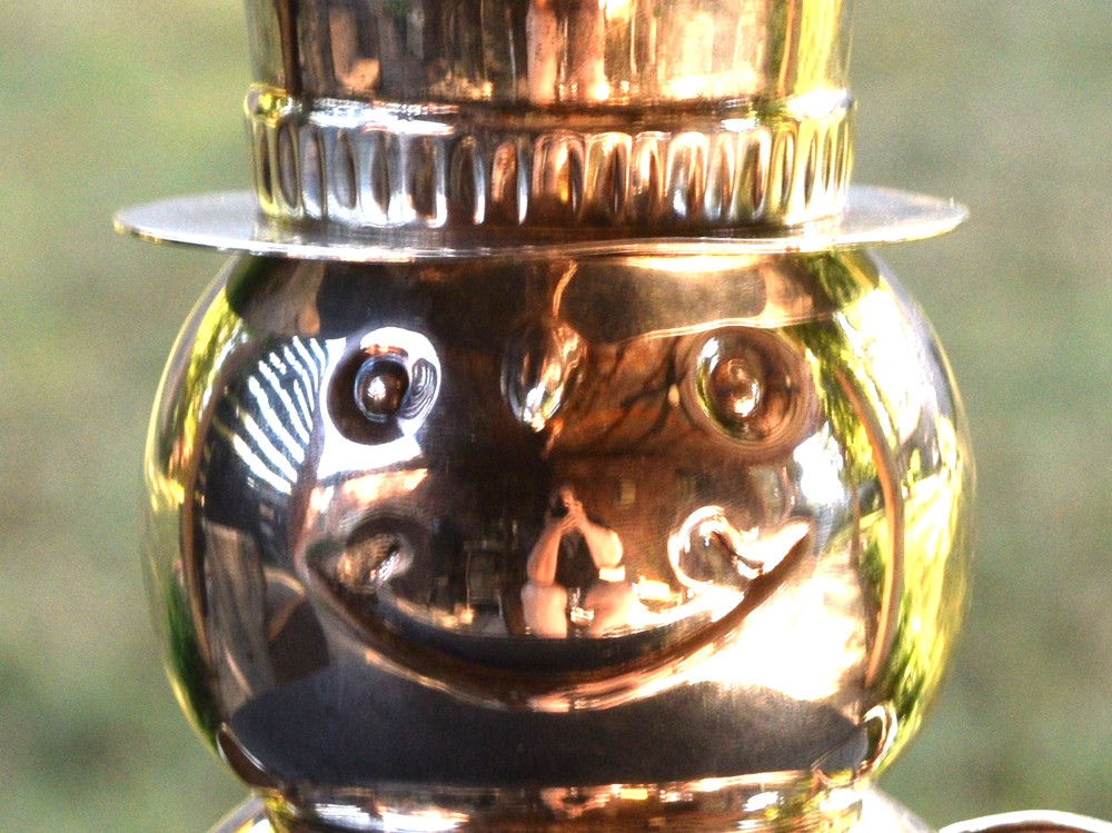 Vintage Silver Plated Snowman 3 piece Stackable Cream and Sugar