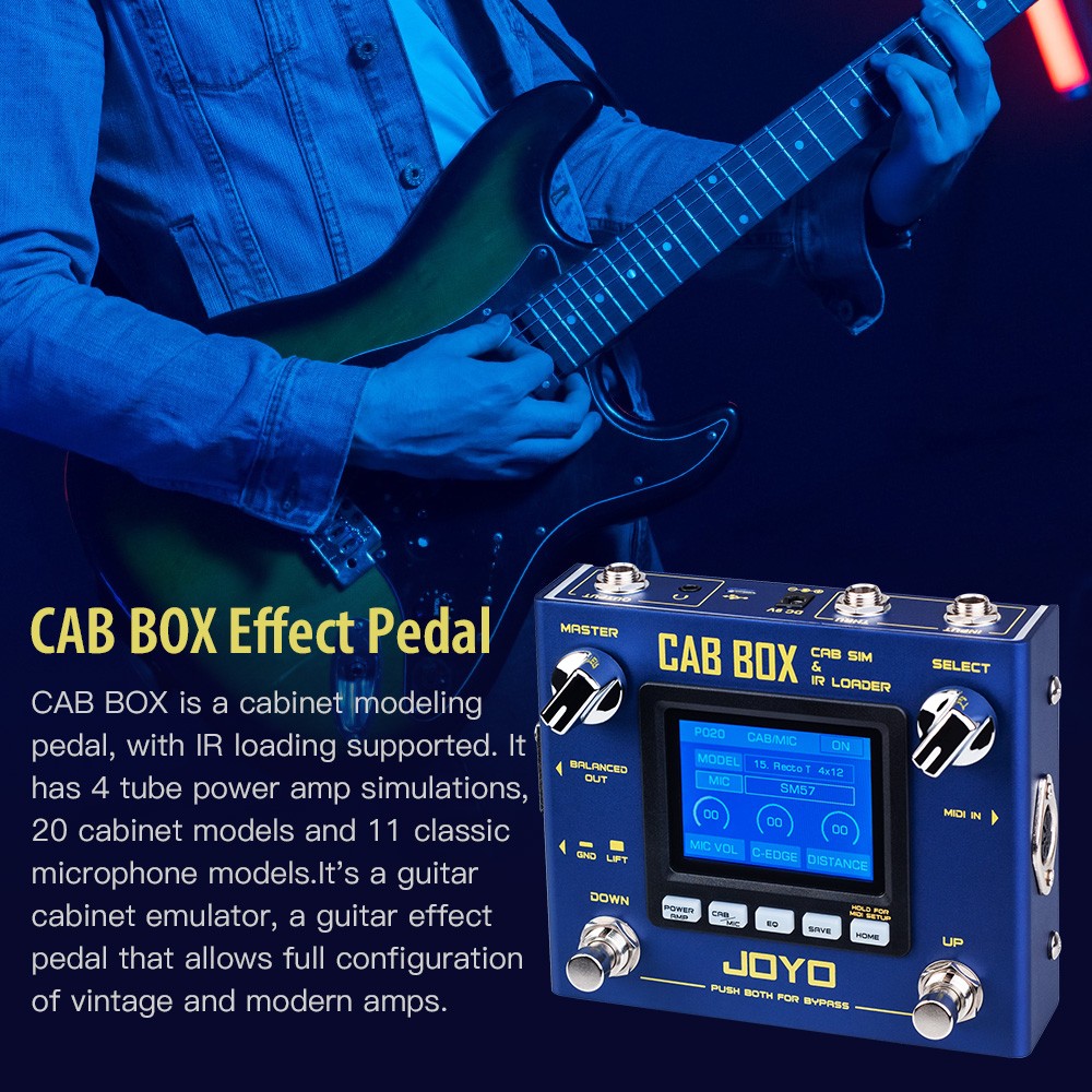 JOYO IR Loading & Cabinet Modeling Guitar Pedal Amp Simulator Multi Modes + Capo