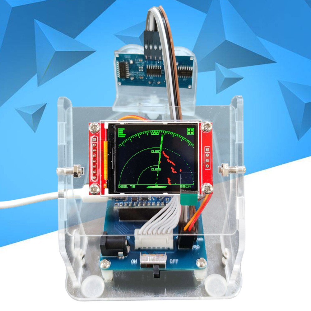 Mini Ultrasonic Radar + 1M Motor Range for Arduino Starter Kit Program Education