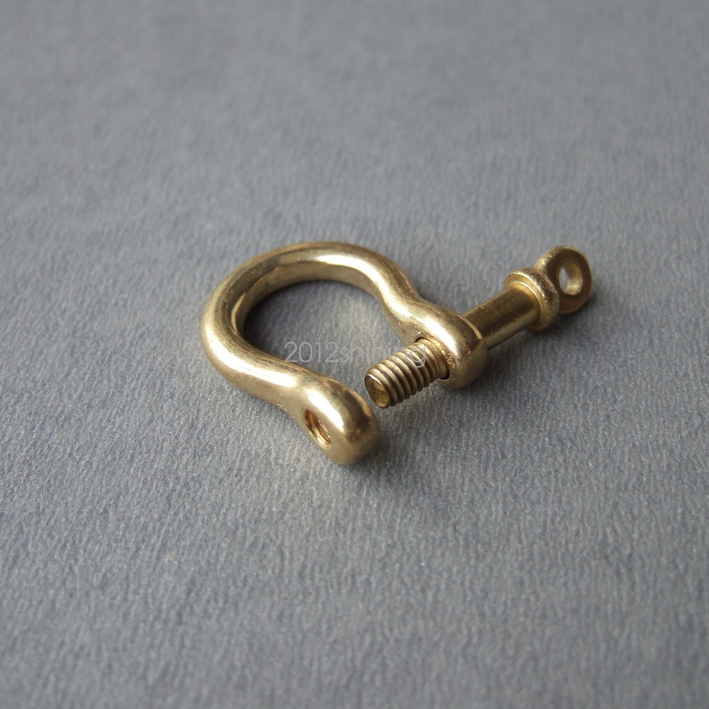 Solid Brass Bow Shackle Joint Connect Small D Ring Key Chain Hook