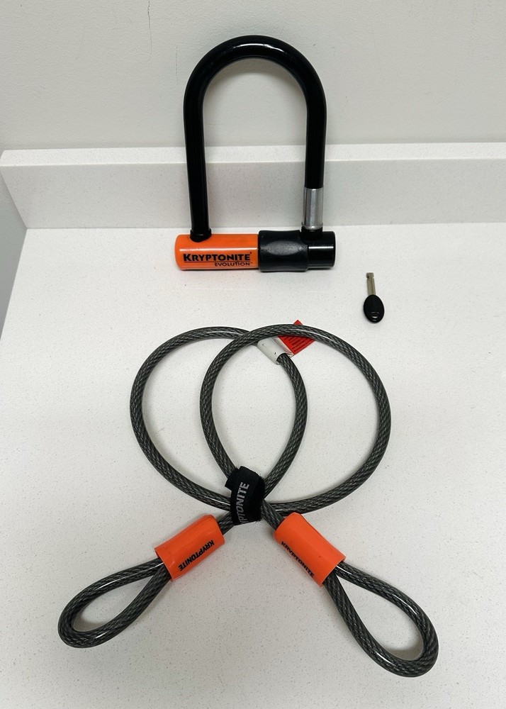 Kryptonite U-Lock Bike Lock w/ Flex Cable Double Loop Keyed Security