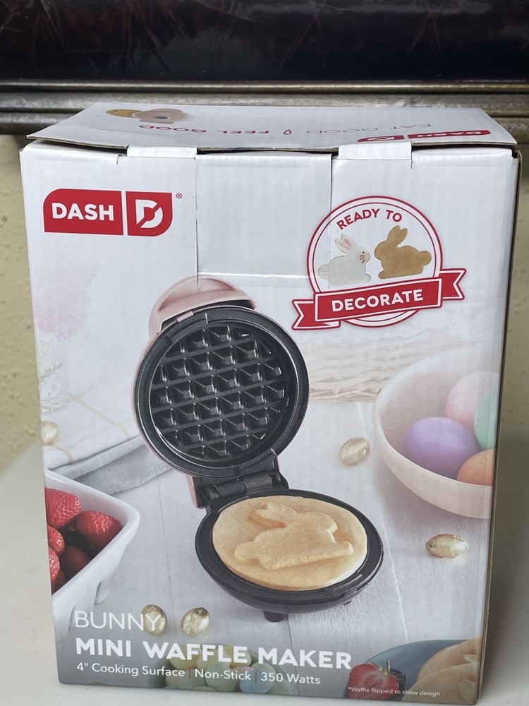 NEW Dash Decorate Bunny Rabbit Easter Breakfast Mini Waffle Maker Nonstick