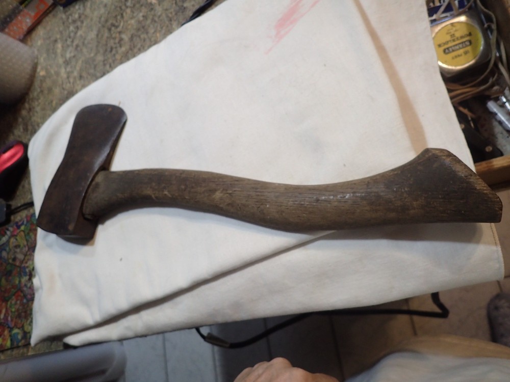 Vintage Keyatone AXE TOOL Single Bit Axe Head with wood handle