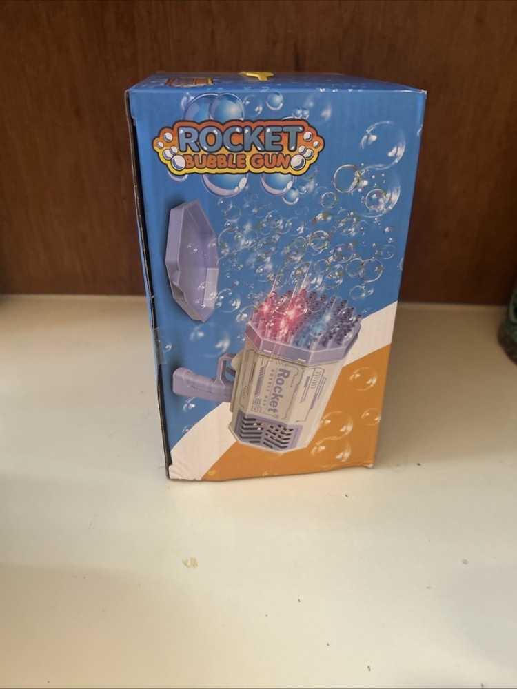 Rocket Bubble Gun 69 Hole Foaming w/Lighting Effects Bubble Machine