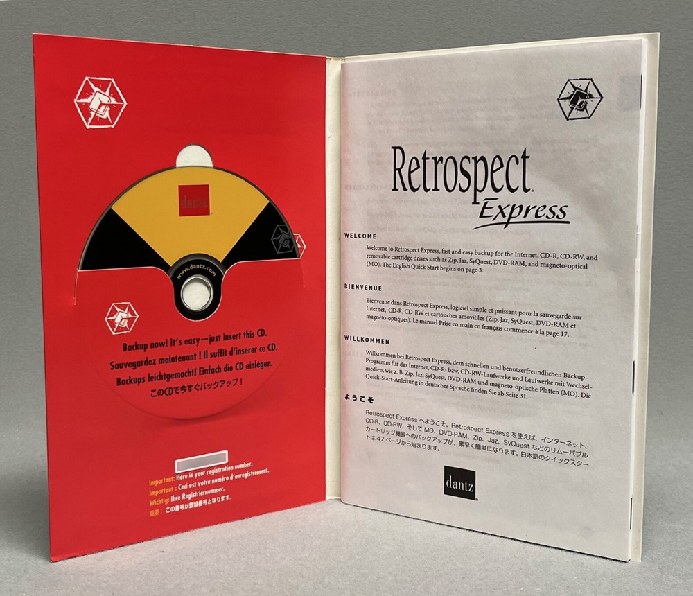 Dantz RETROSPECT EXPRESS 4.1 for Mac • VINTAGE BACKUP SOFTWARE • Unused CD-ROM