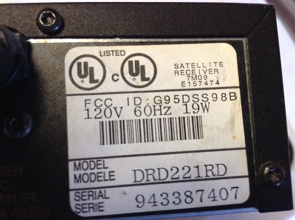 RCA Direct TV Satellite Receiver model DRD221RD