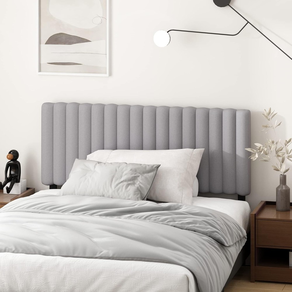 Roanne Upholstered Tufted Headboard, Full, Glacier