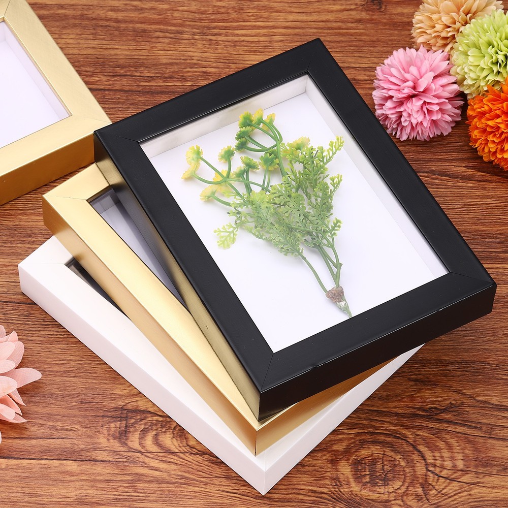 8x8 Inch Shadow Box Display Frame, 2cm Deep Photo Shadow Box, White