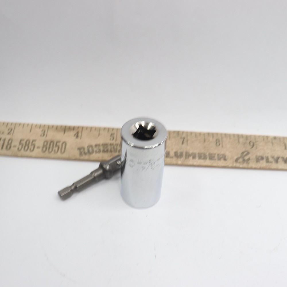 Universal Socket with Power Drill Adapter Silver 1/4"-3/4"