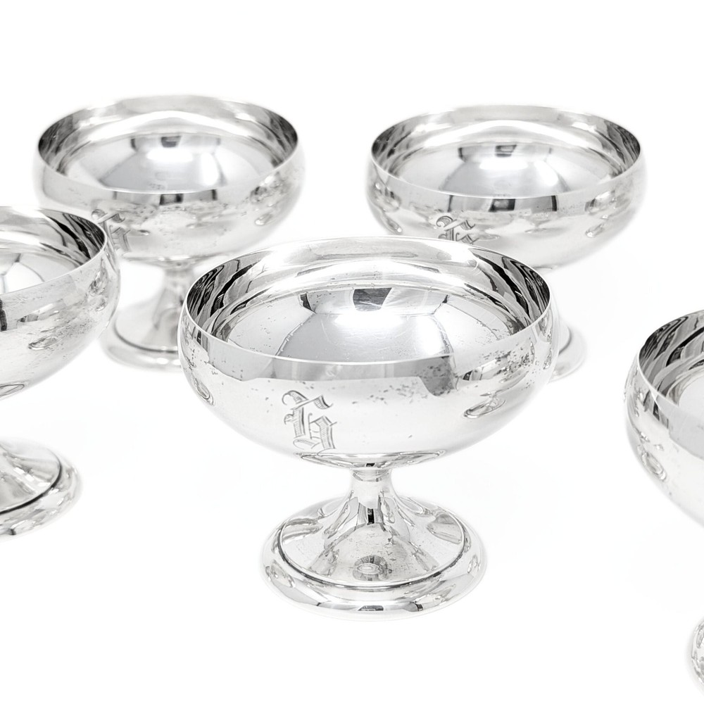 Wallace Sterling Silver "G" Monogram Champagne/Sherbets (6)