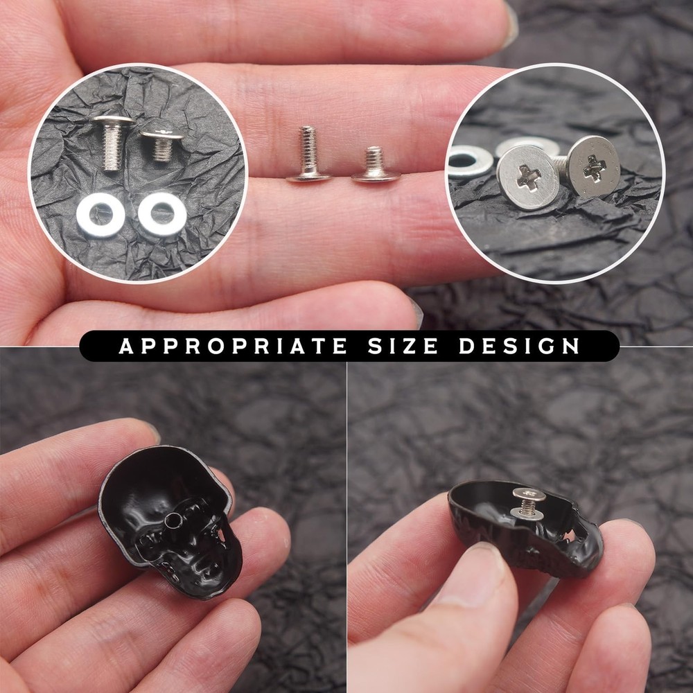 Sanyeyufeng 12Pcs Skull Rivets Buttons Skeleton Stud Goth Mental Conchos Pins...