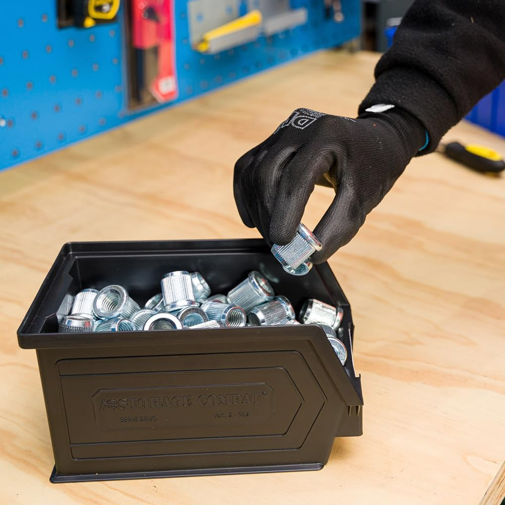 Stackable Blue Plastic Storage Bins - 6-Pack, 9"x5"x5" for Organizing